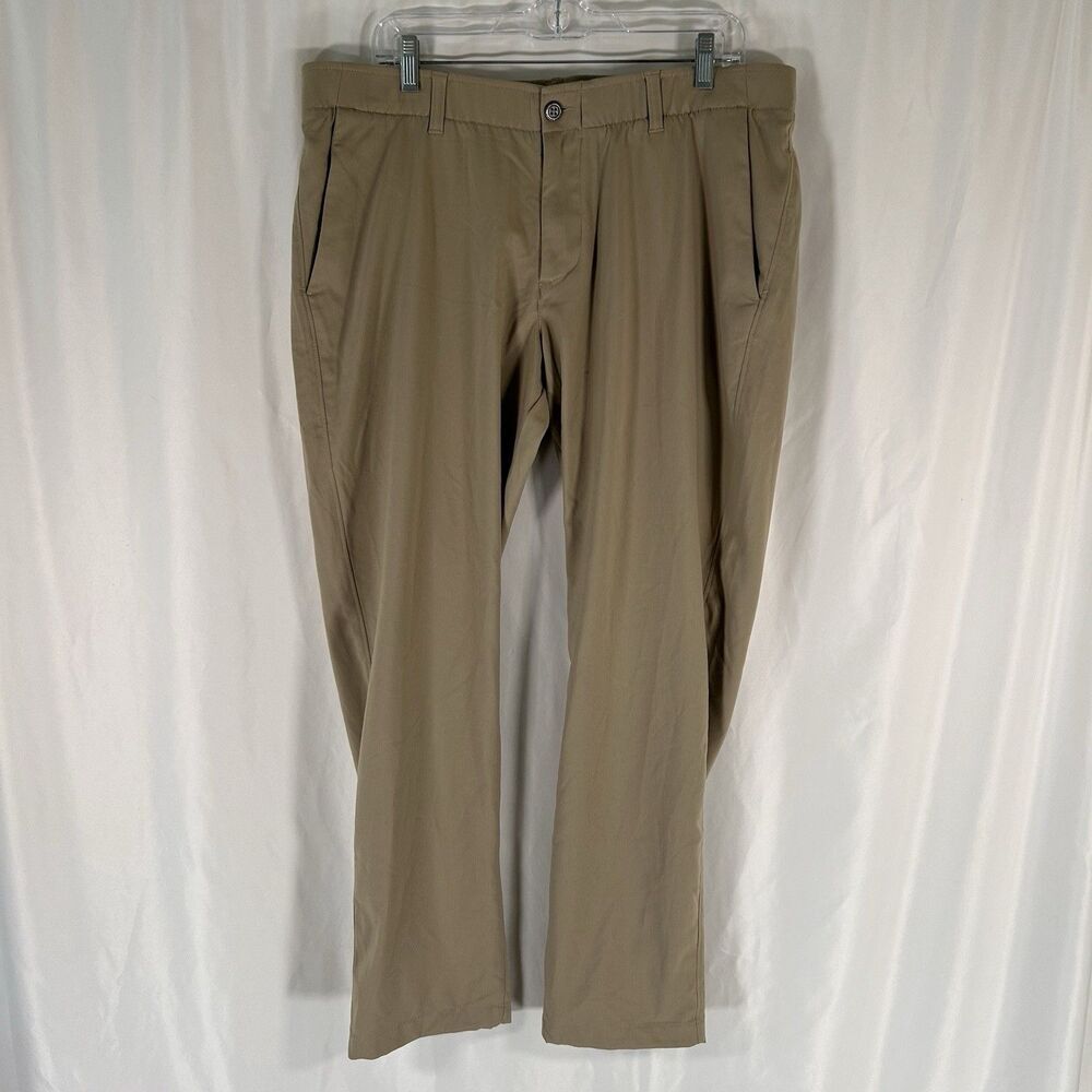 Under Armour the Showdown Pant Men's 38x30 Khaki Nylon Blend Golf Button Zip